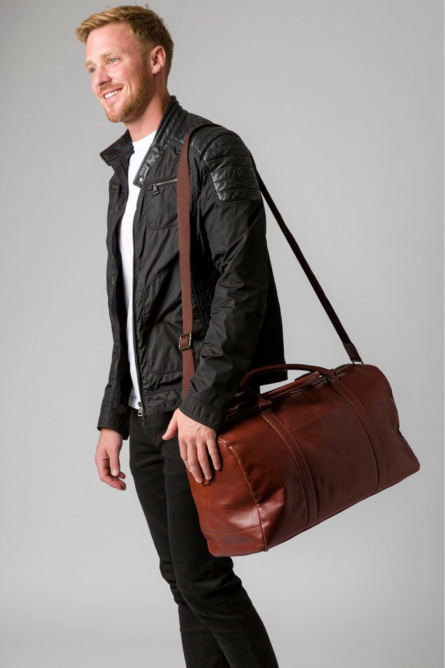 Conkca Orton Leather Holdall Black - Image 5