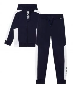 BOSS Zip-Up Hooded Logo Tracksuit