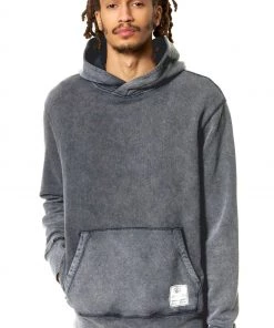 Cell Workout Garment Washed Hoodie Charcoal Grey