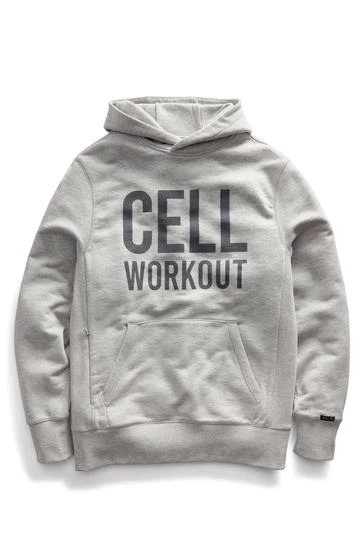 Cell Workout Logo Hoodie Grey - Image 9